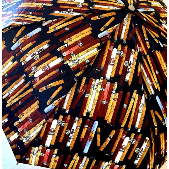 Y2K Umbrella CIGARS Smoking graphic print Golfing Rain Summer retro rare rain - Picture 7 of 8